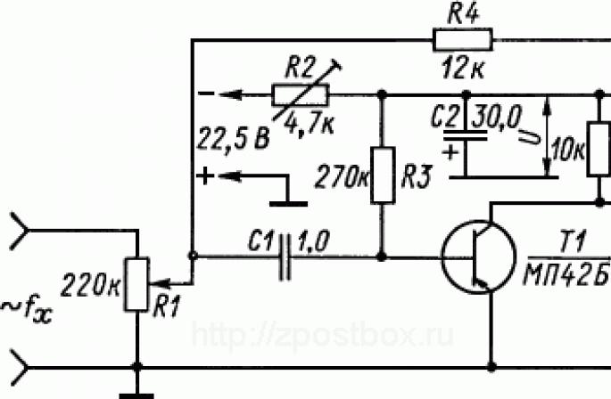 Конденсаторный частотомер схема